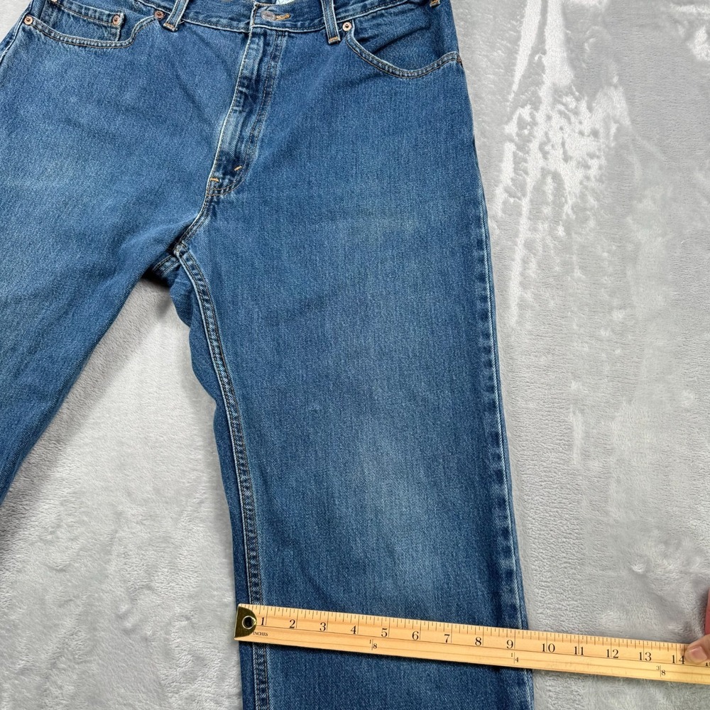 Levis 505 Jeans Mens 36x32 Blue Regular Fit Straight Leg Denim Made in USA - Picture 14 of 16